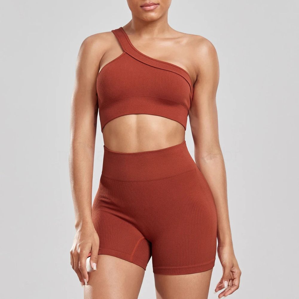 One-Shoulder Seamless Workout Set