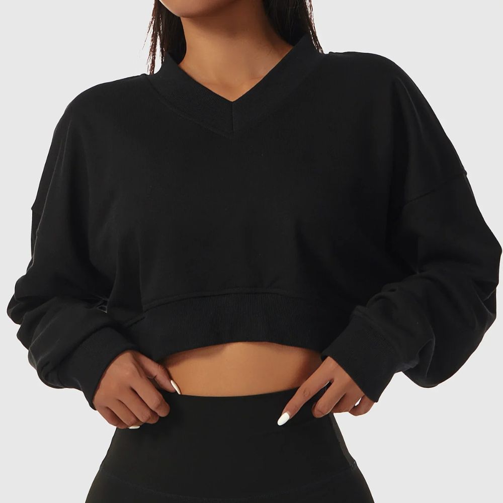 Long Sleeve Oversized Women’s Crop Top
