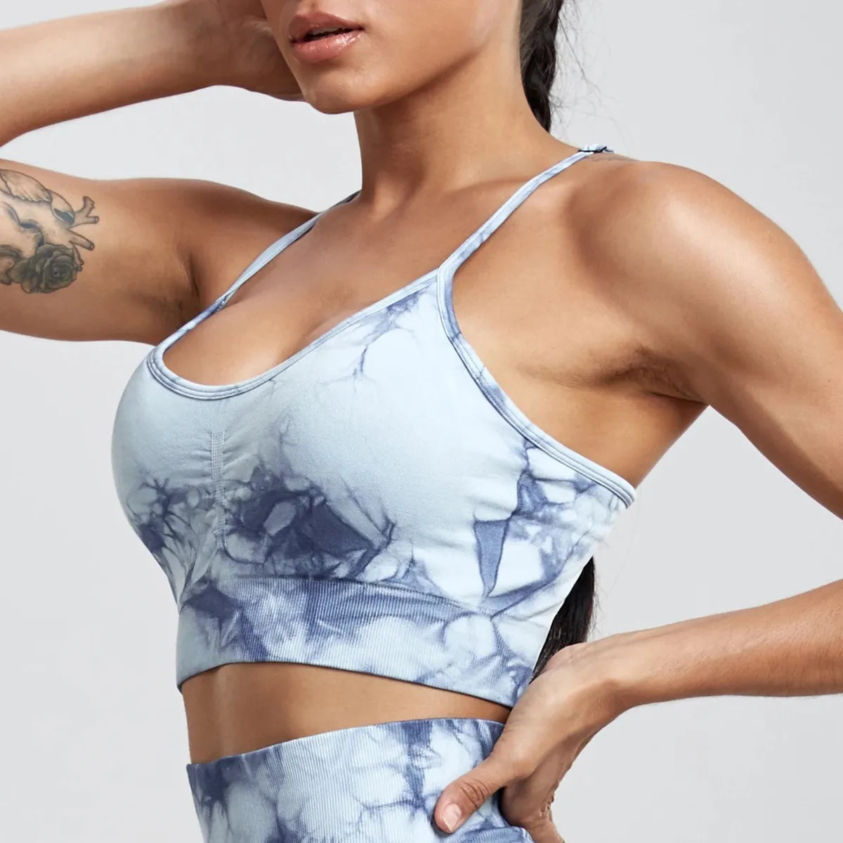 Tie Dye crop top Women Fitness