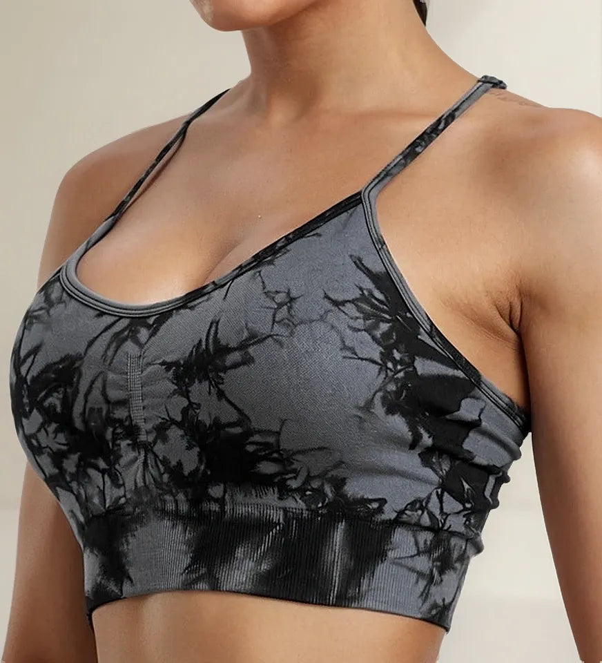 Tie Dye crop top Women Fitness