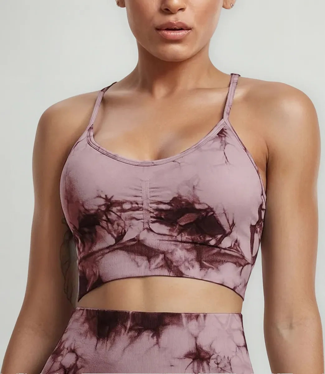 Tie Dye crop top Women Fitness