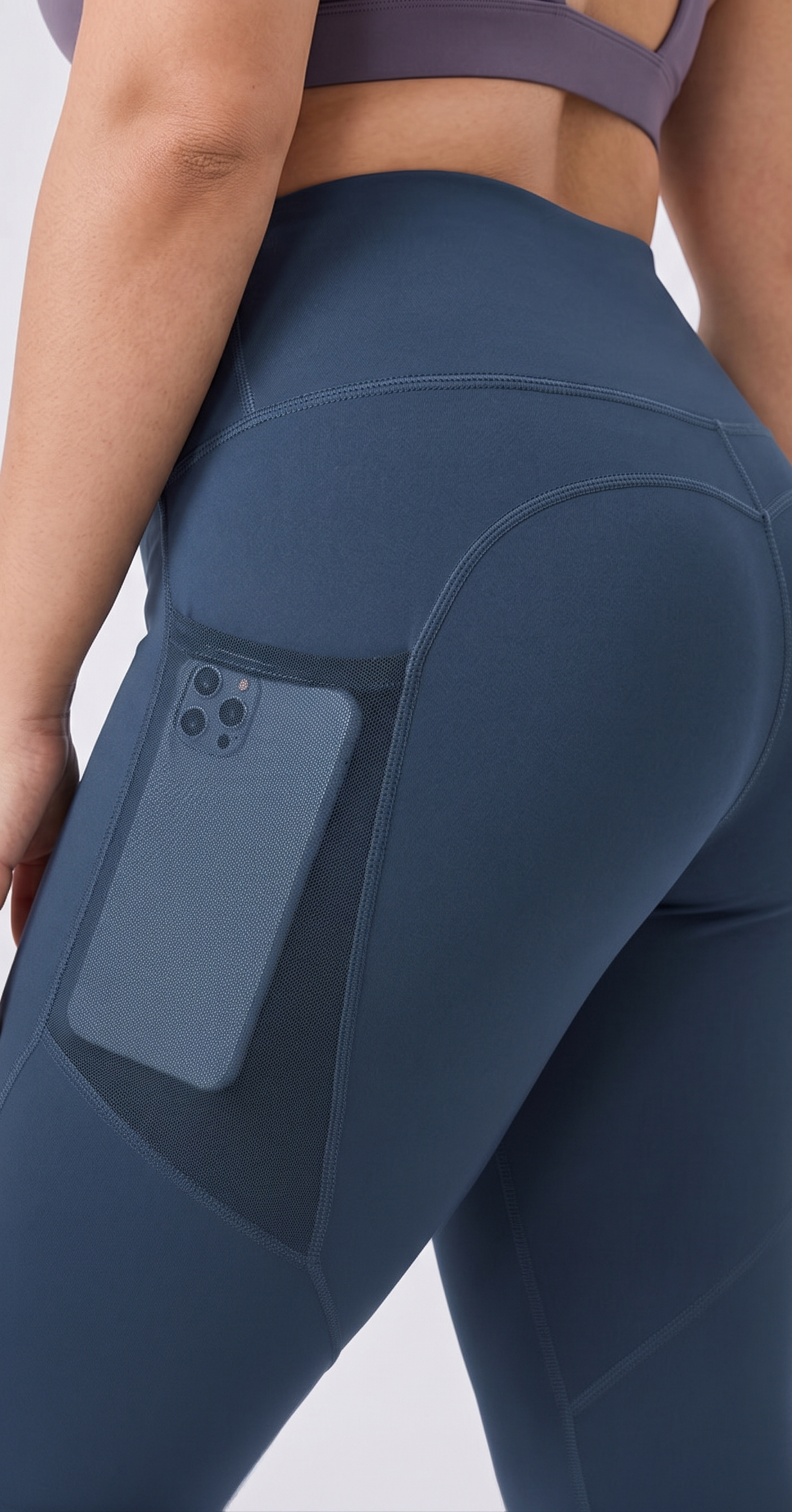 Workout leggings featuring breathable side