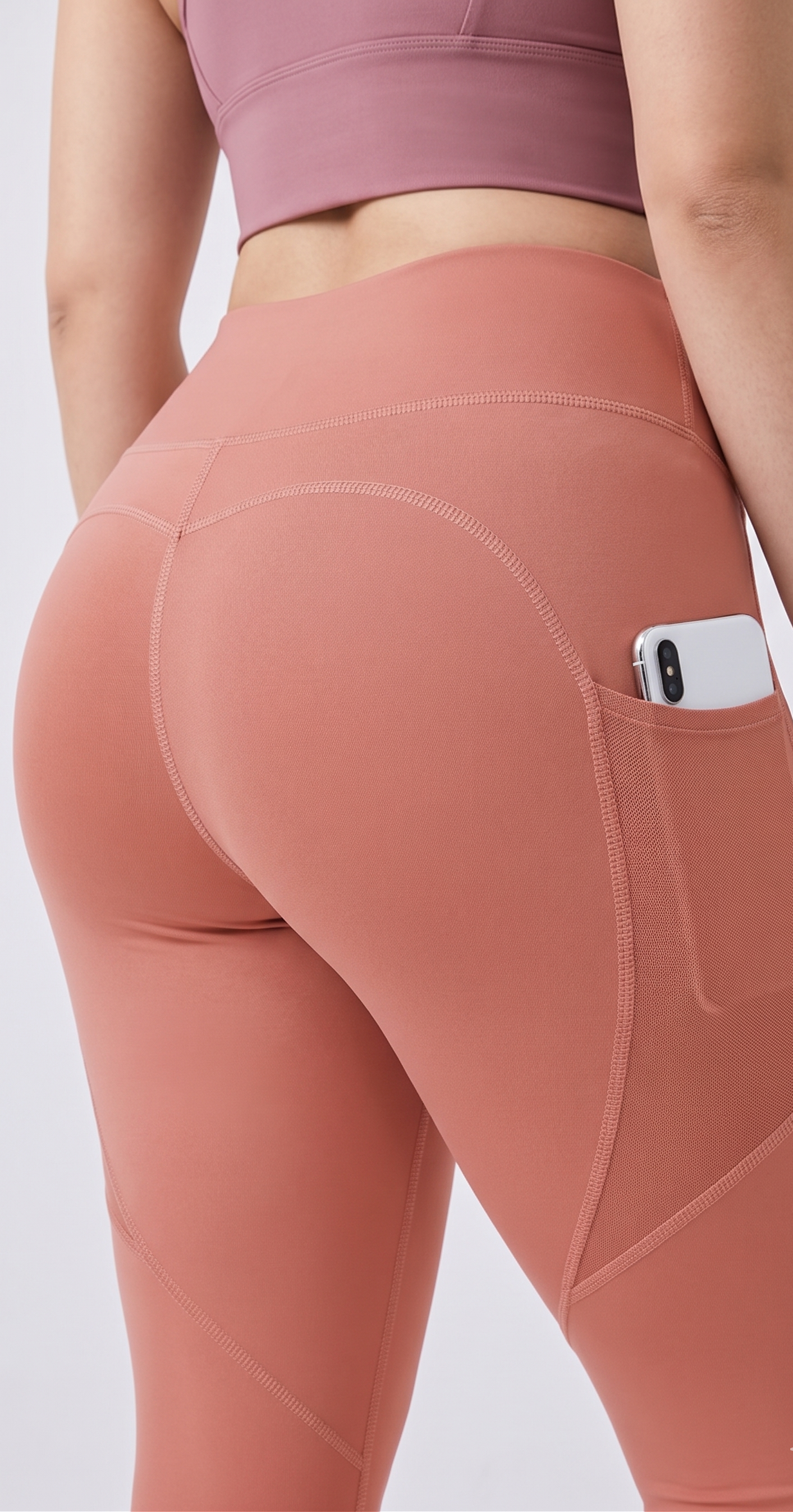 Workout leggings featuring breathable side