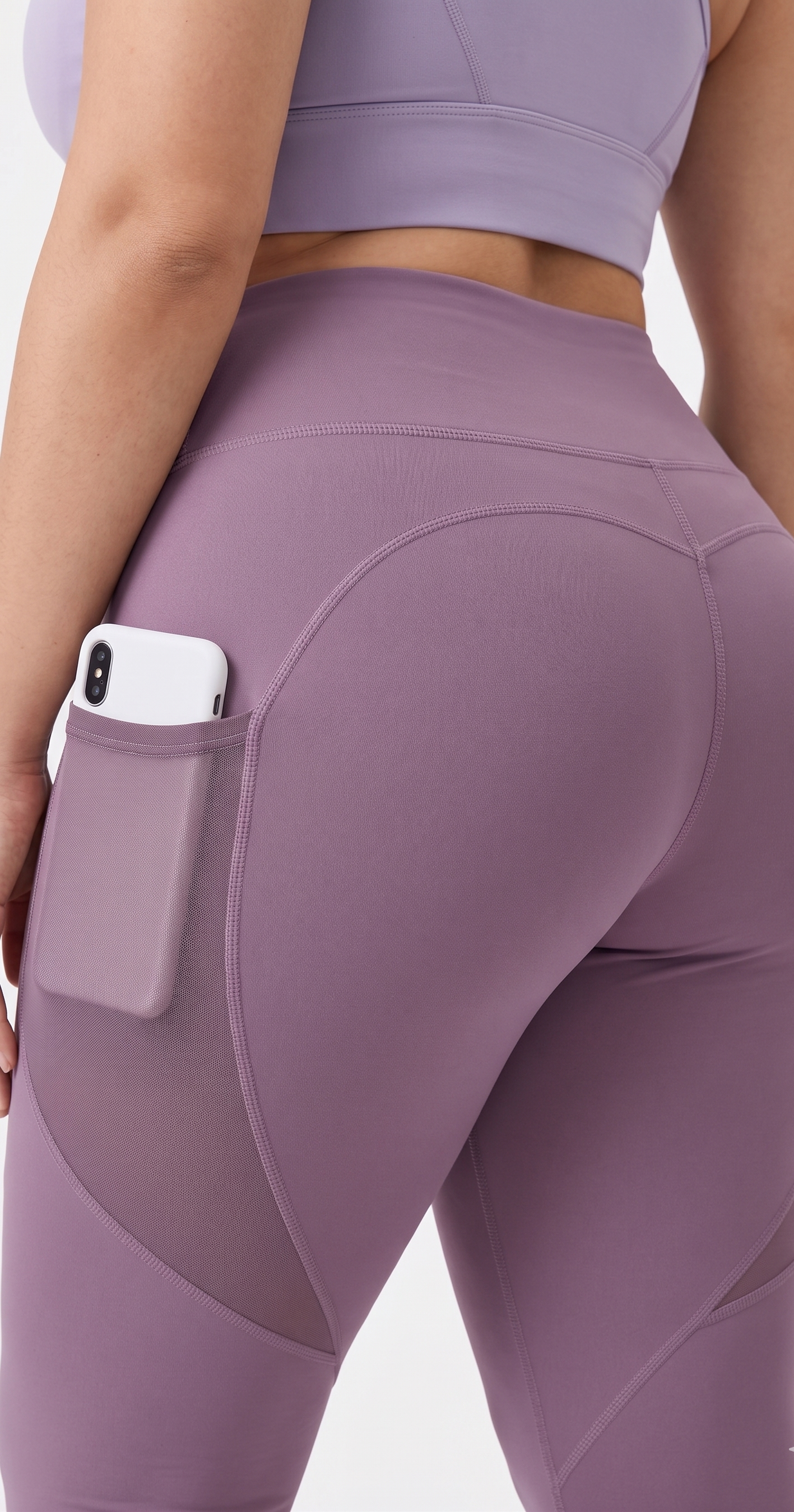 Workout leggings featuring breathable side