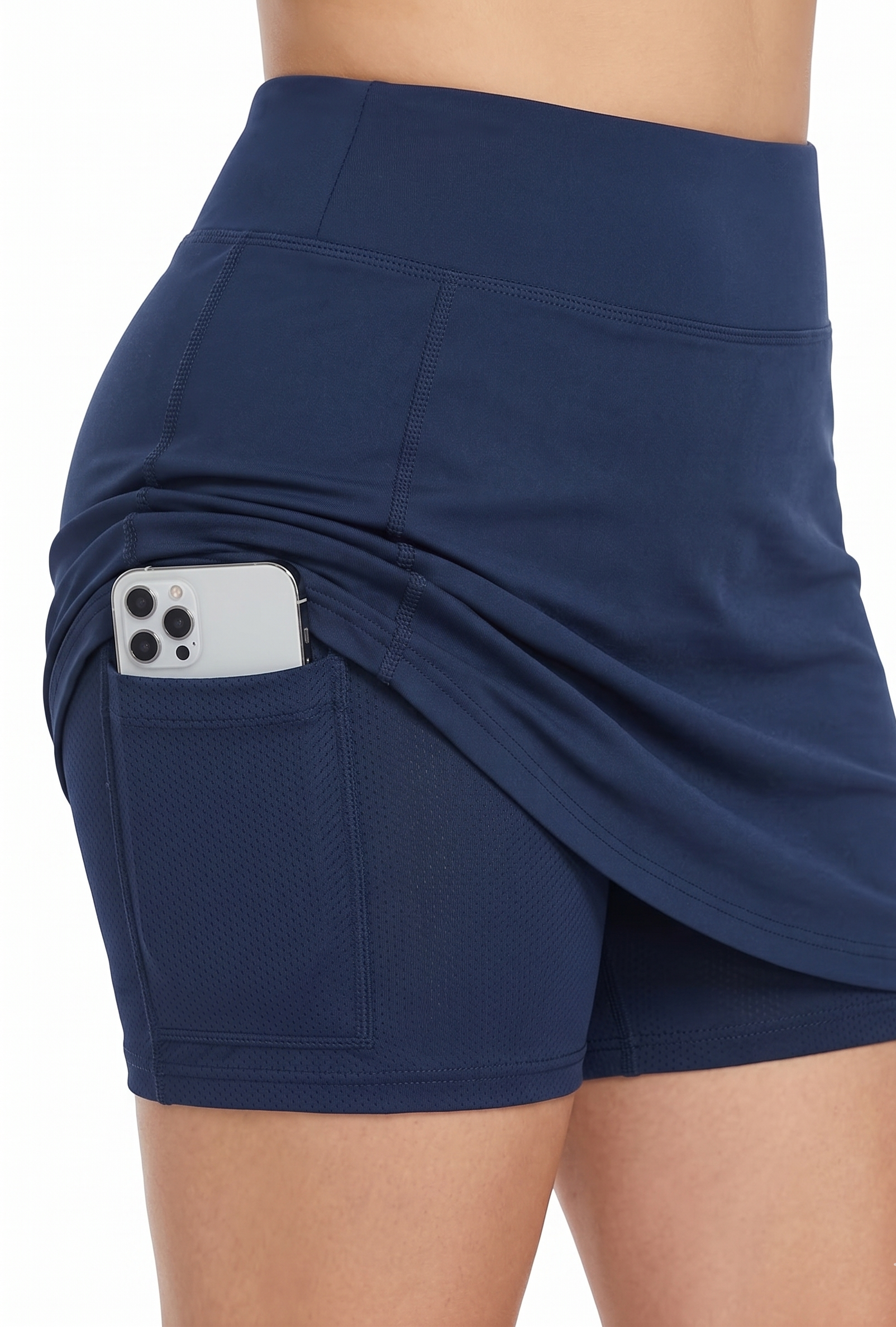 Shorts Sports with Phone Pockets Fitness High Waist