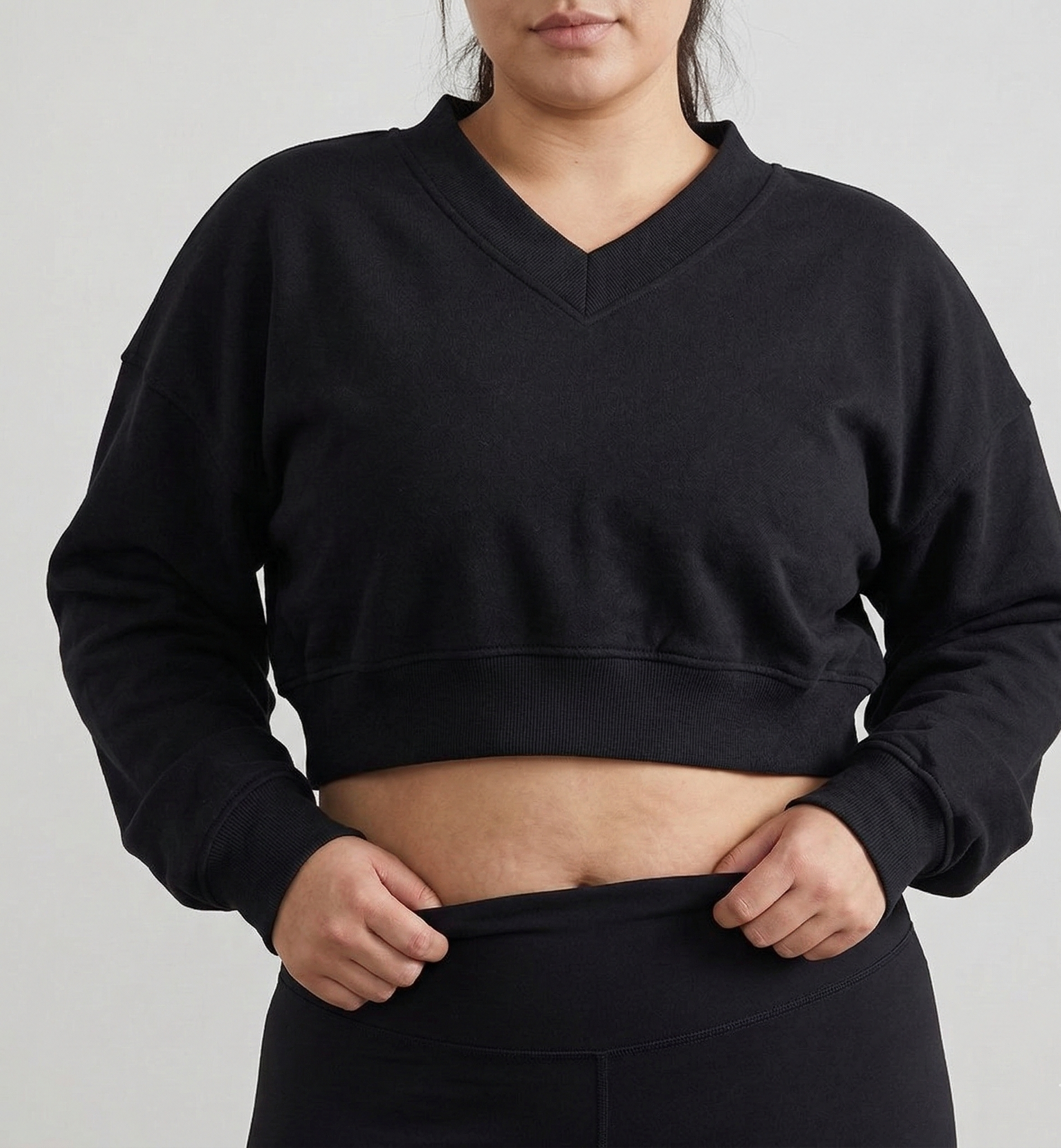 Long Sleeve Oversized Women’s Crop Top