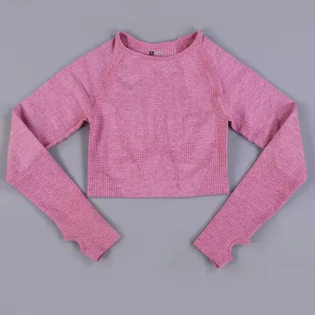 Long Sleeve Gym Crop Top