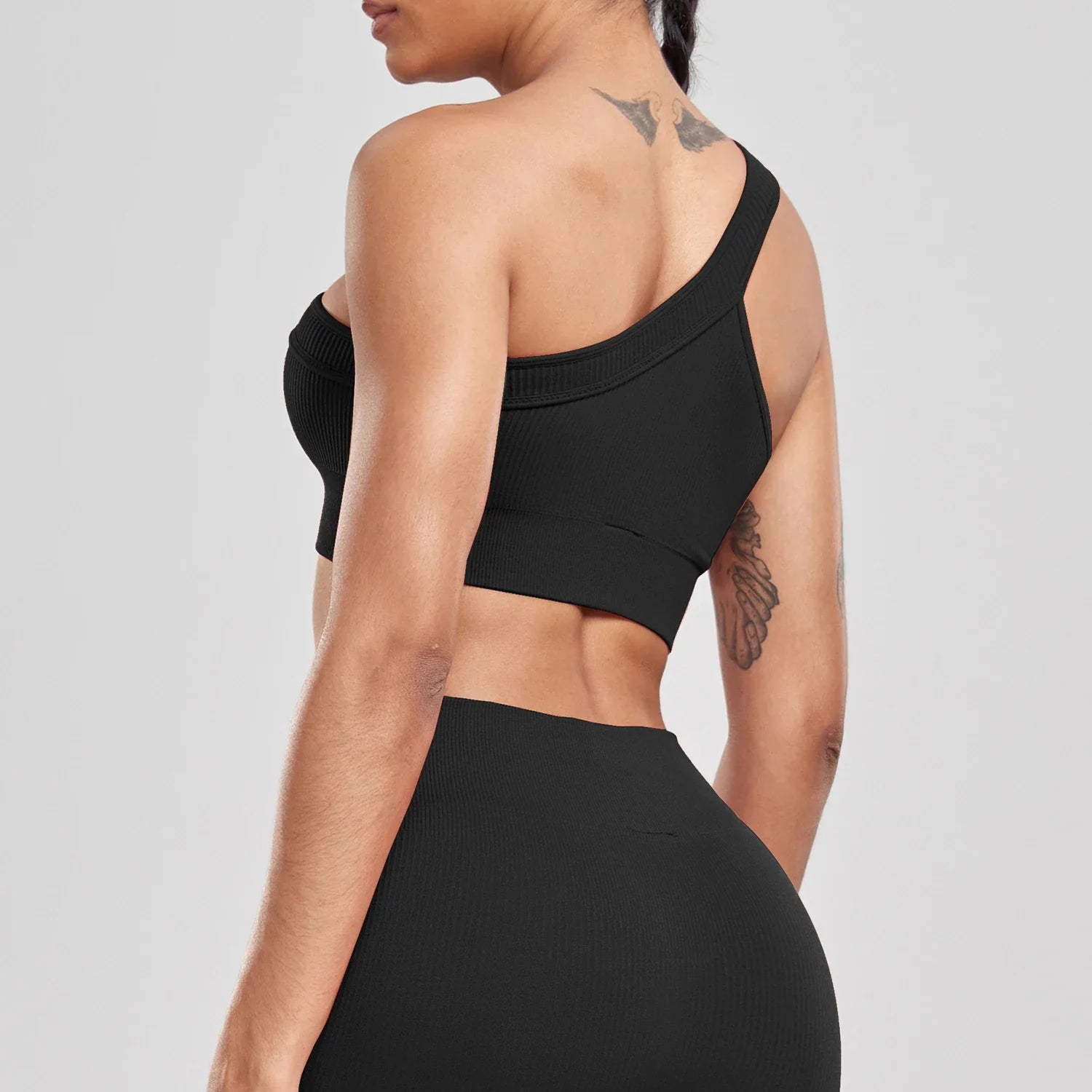 One-Shoulder Seamless Workout Set