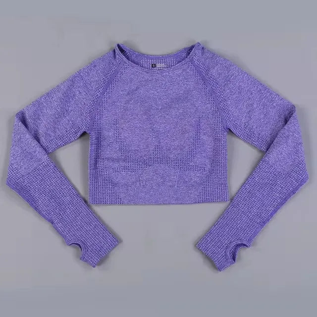 Long Sleeve Gym Crop Top