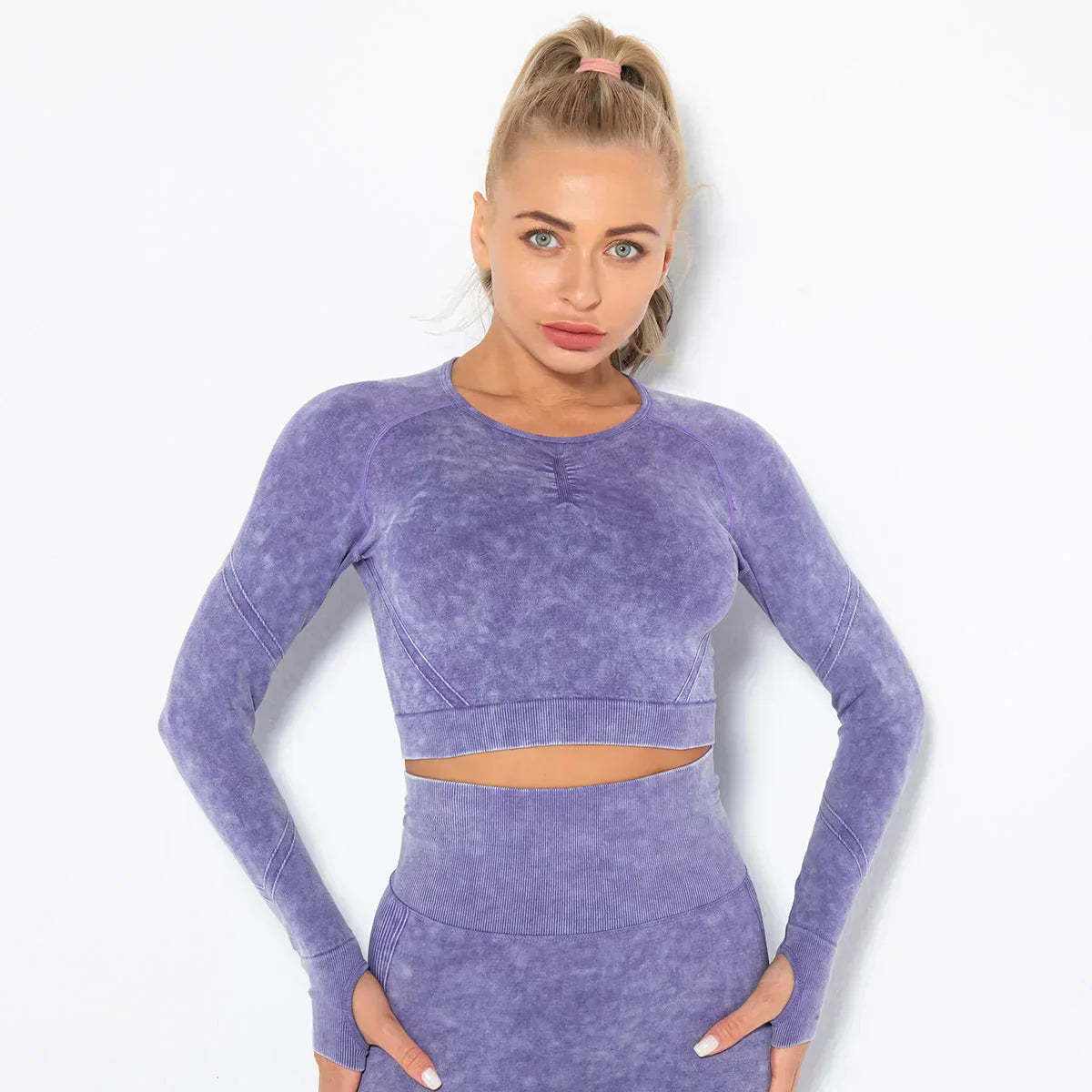 Cloud Long Sleeve Crop Top