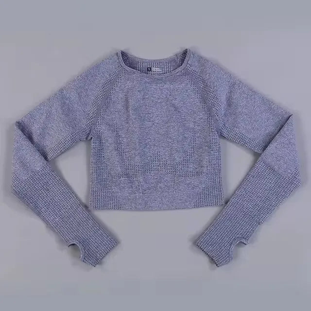 Long Sleeve Gym Crop Top