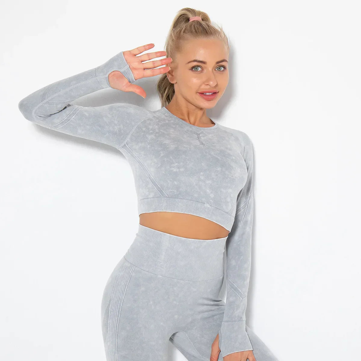 Cloud Long Sleeve Crop Top