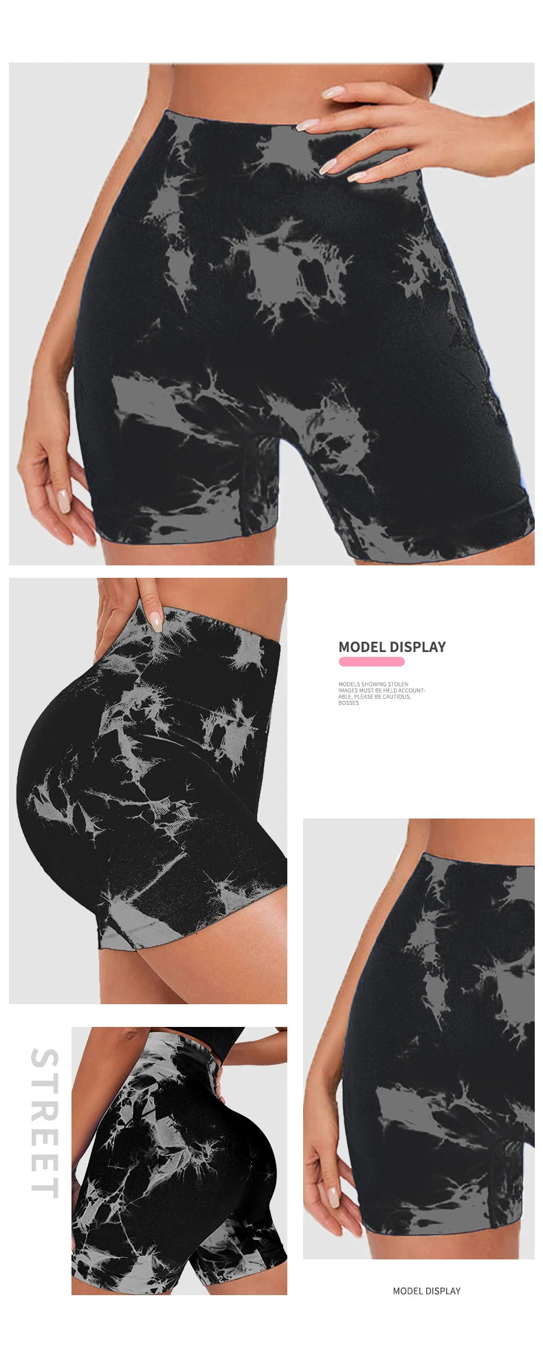 Tie Dye Yoga Shorts Marble Gym