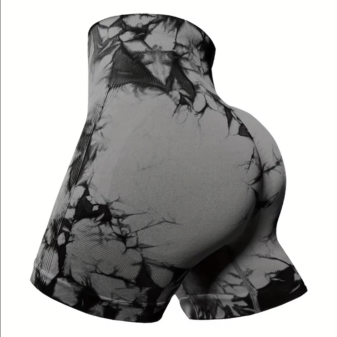 Tie Dye Yoga Shorts Marble Gym