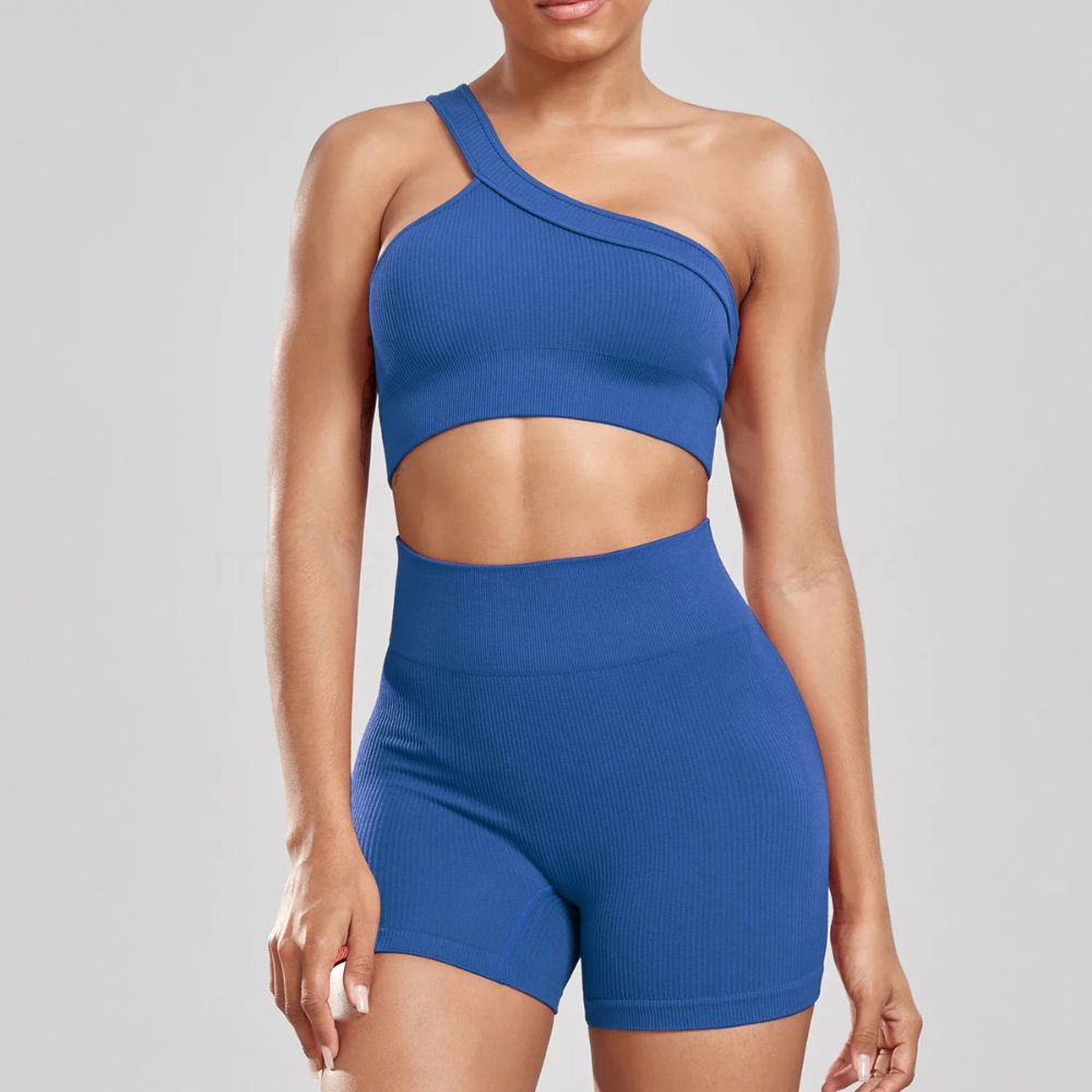 One-Shoulder Seamless Workout Set