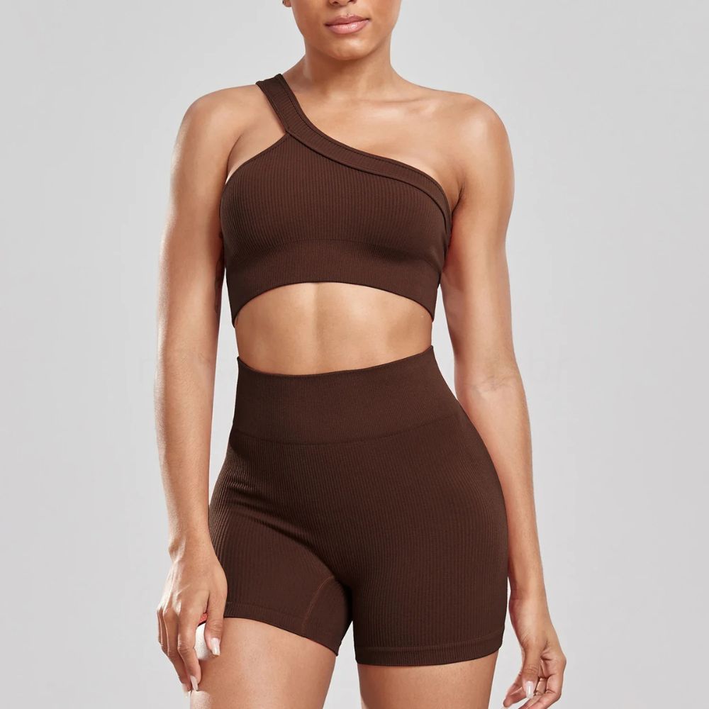 One-Shoulder Seamless Workout Set
