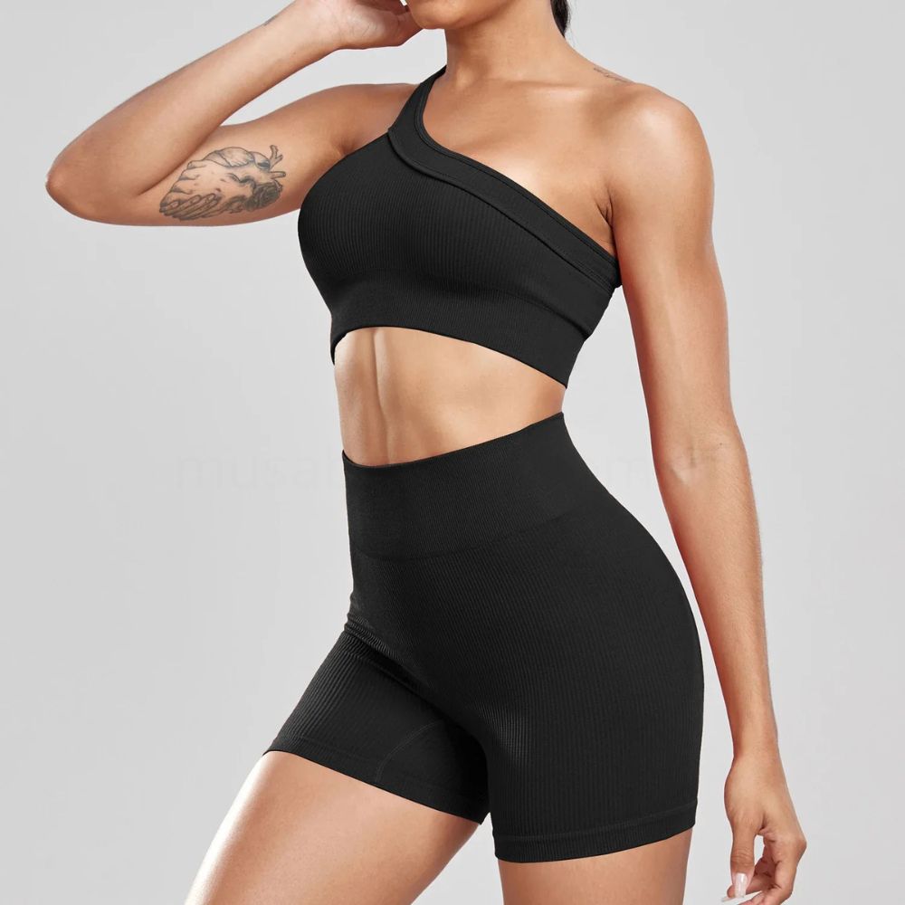 One-Shoulder Seamless Workout Set