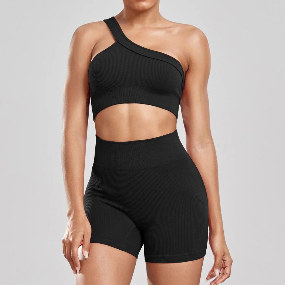 One-Shoulder Seamless Workout Set