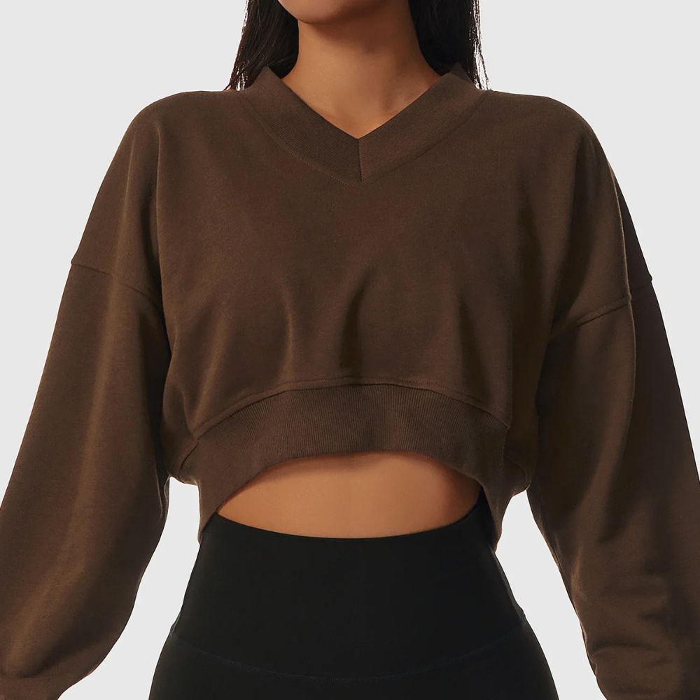 Long Sleeve Oversized Women’s Crop Top