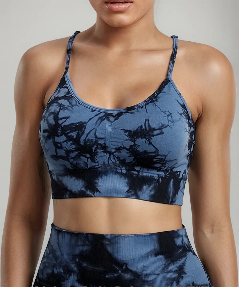 Tie Dye crop top Women Fitness