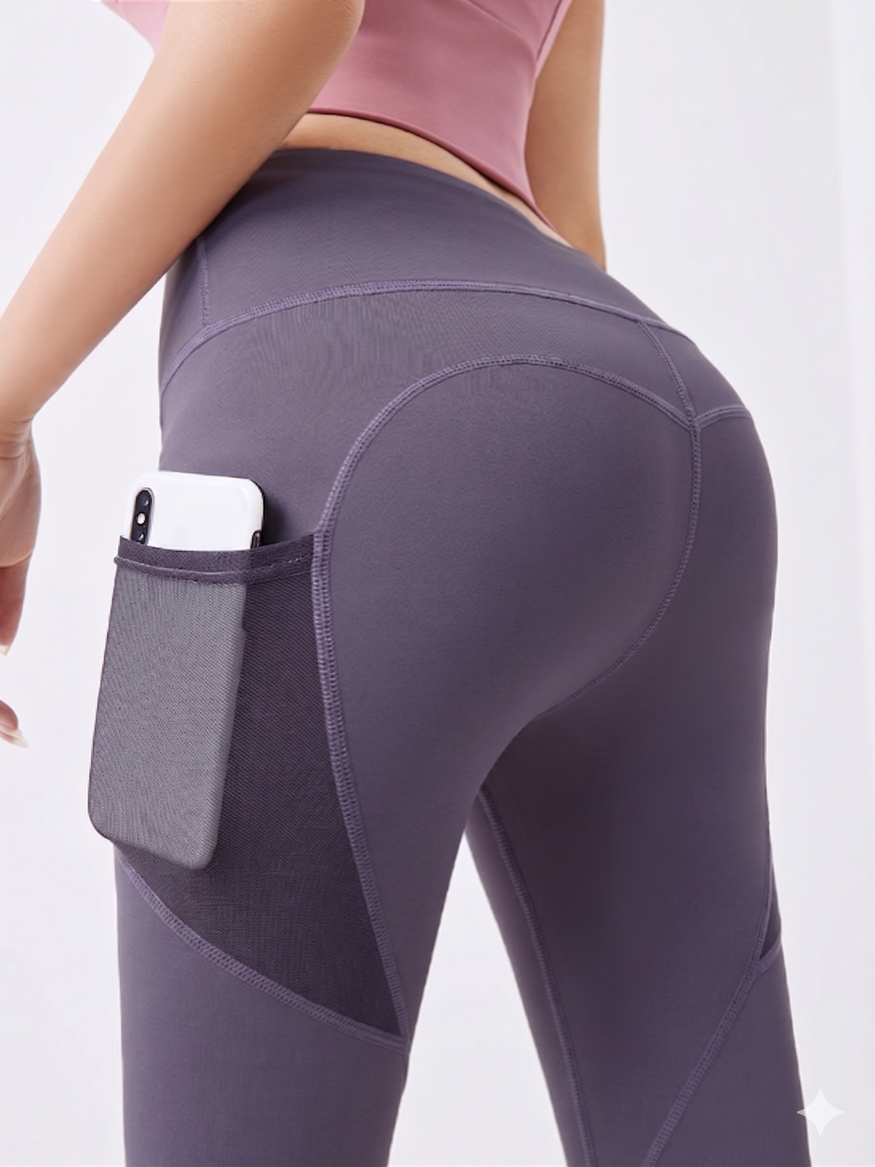 Workout leggings featuring breathable side