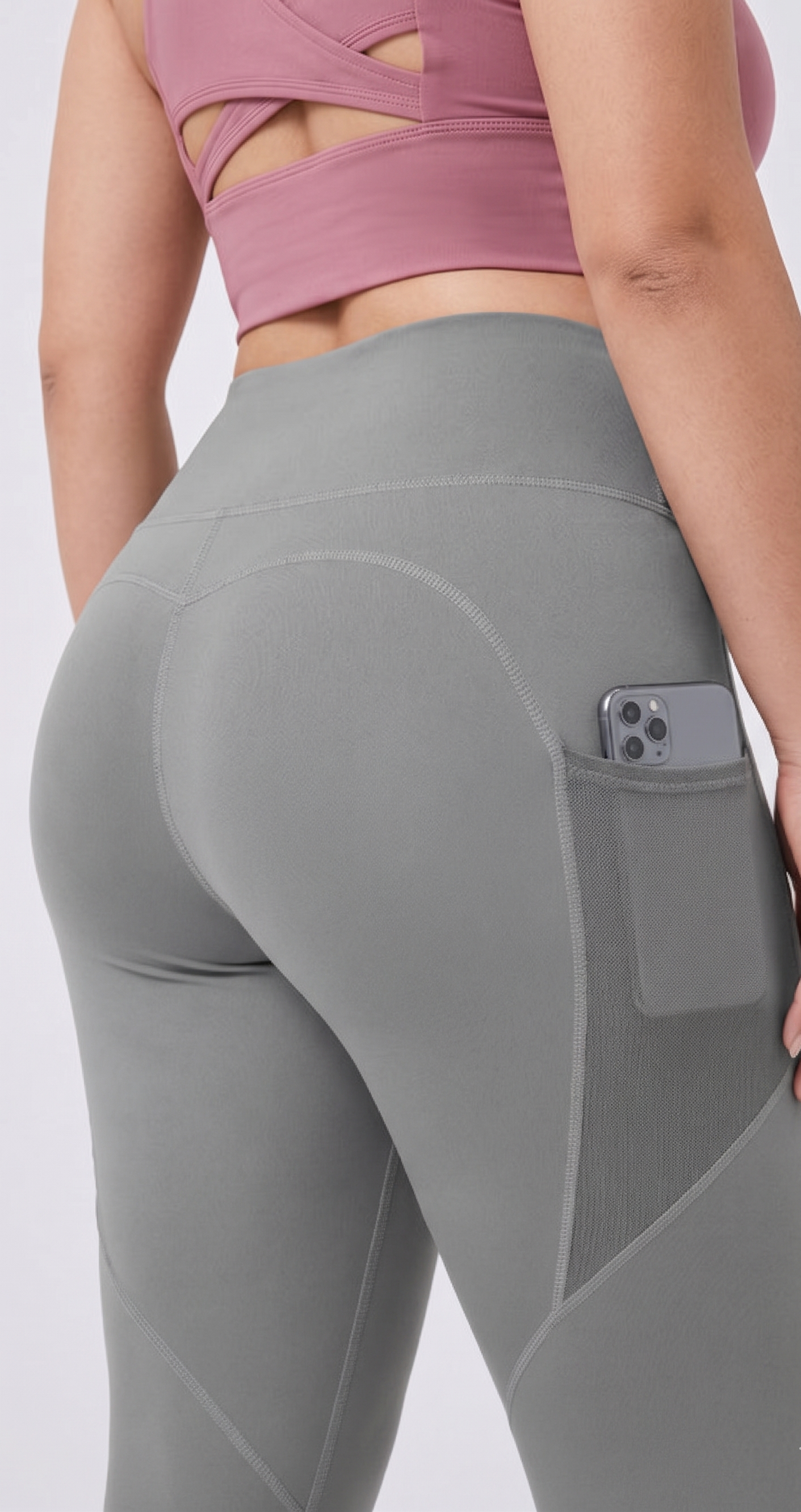 Workout leggings featuring breathable side