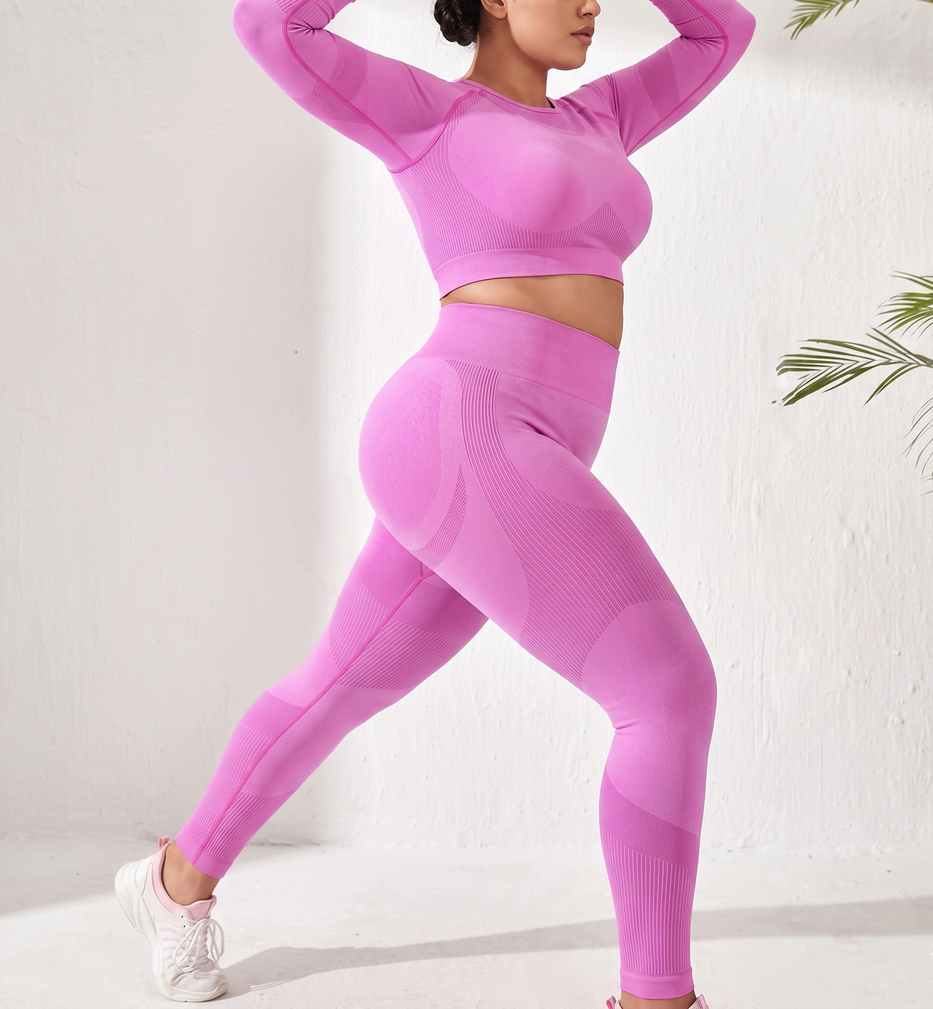 Yoga Set - High Waist Stretch Leggings & Sports Bra