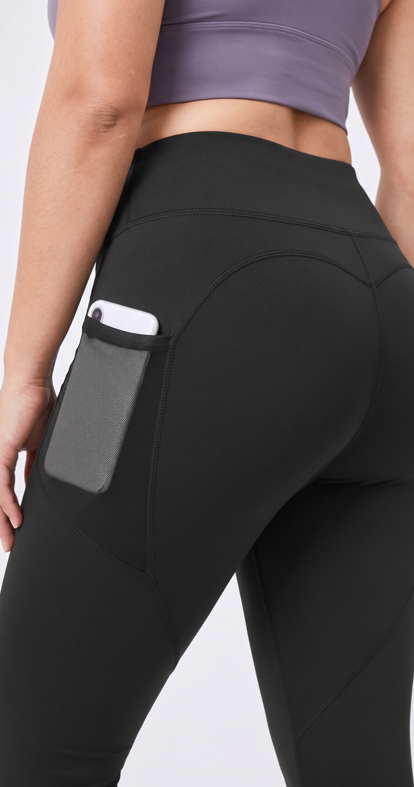 Workout leggings featuring breathable side