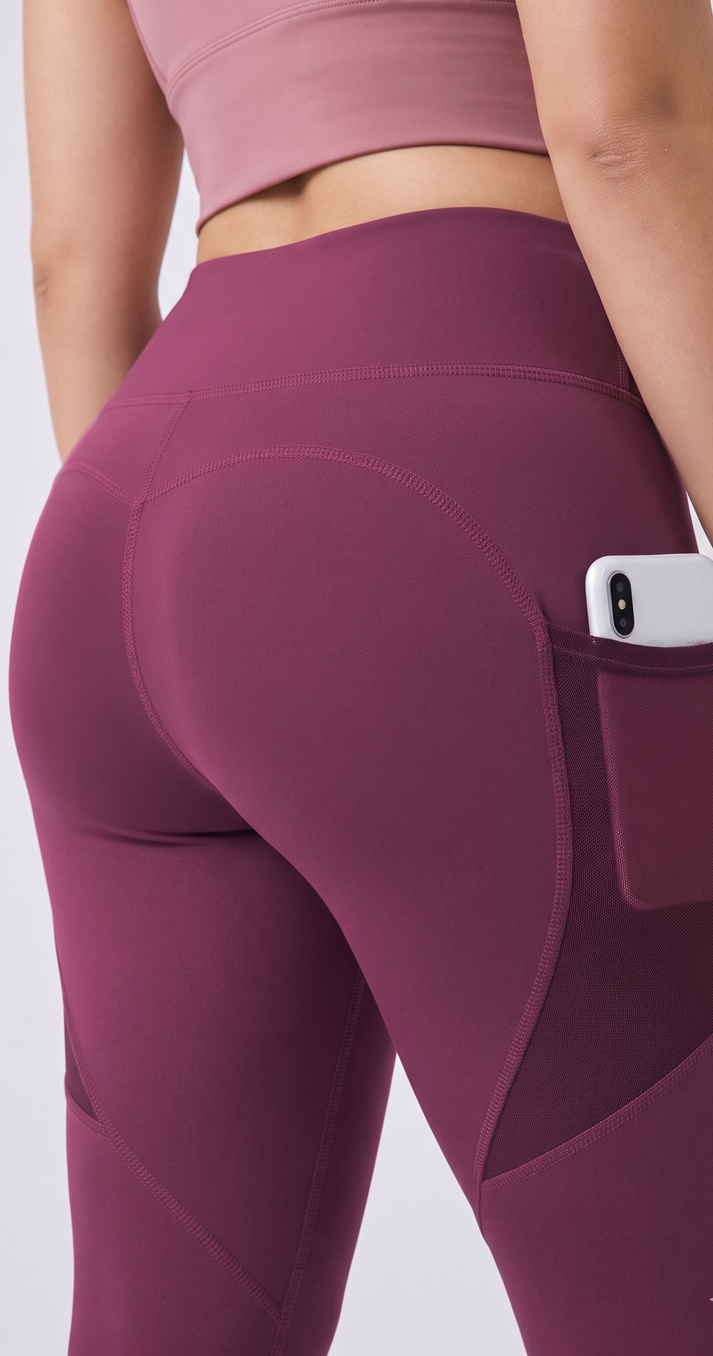 Workout leggings featuring breathable side