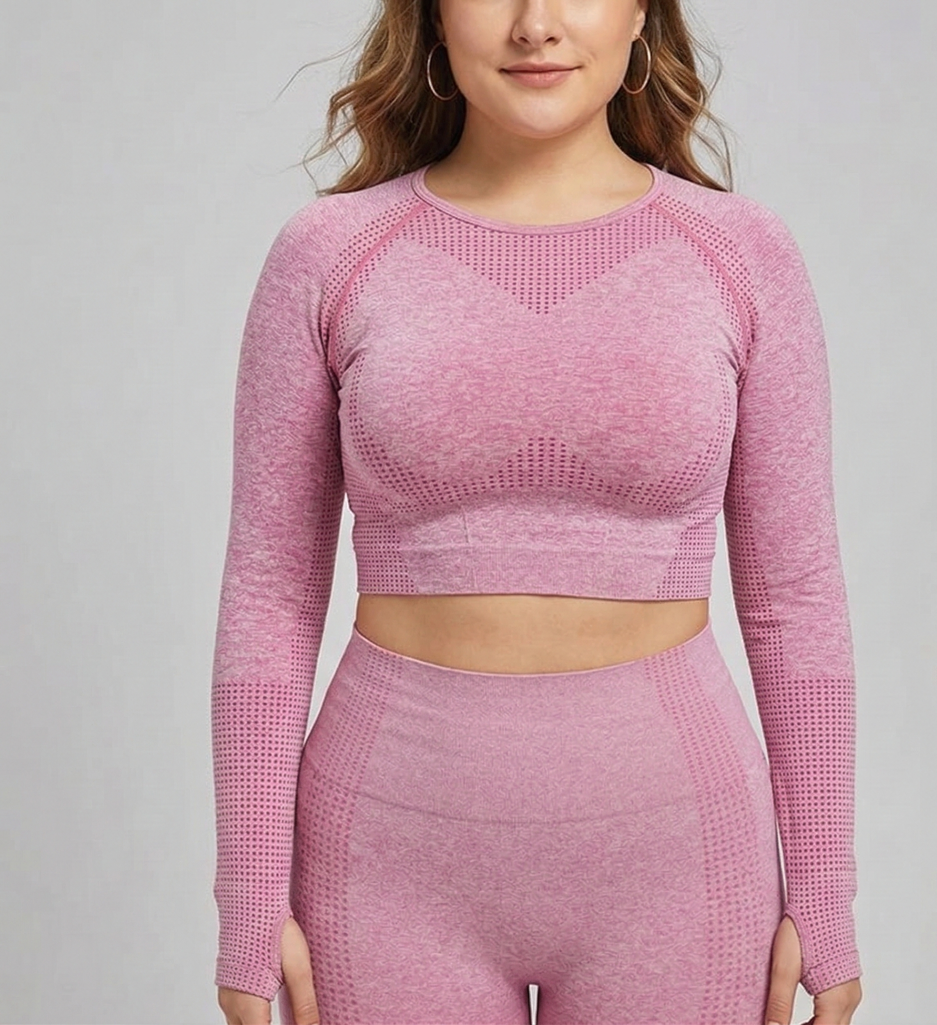 Long Sleeve Gym Crop Top