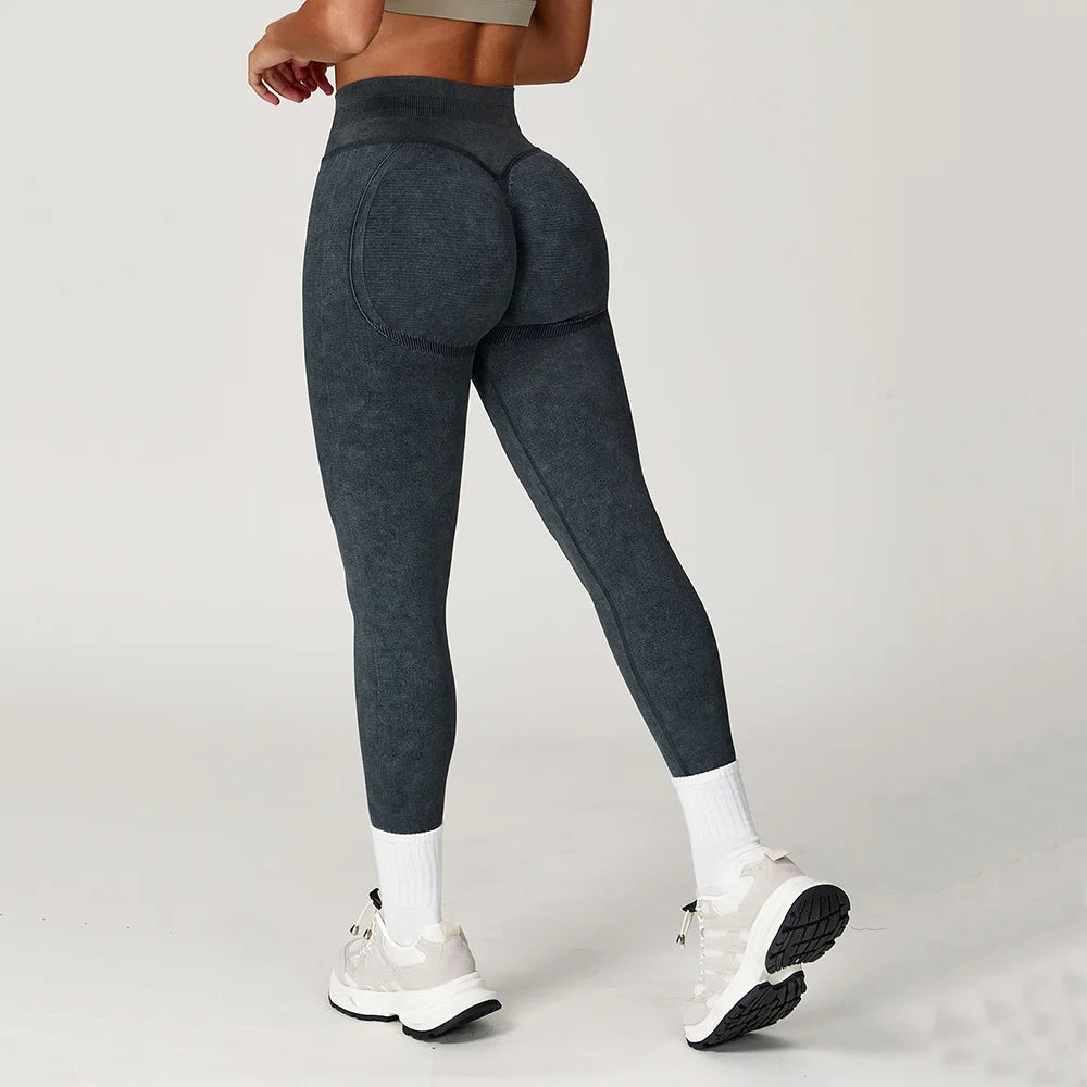 Yoga Pants Impact Leggings Seamless Pant High Waist Ribbed