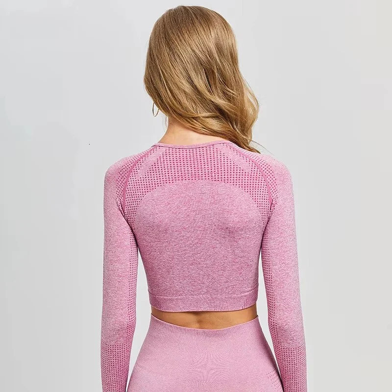 Long Sleeve Gym Crop Top