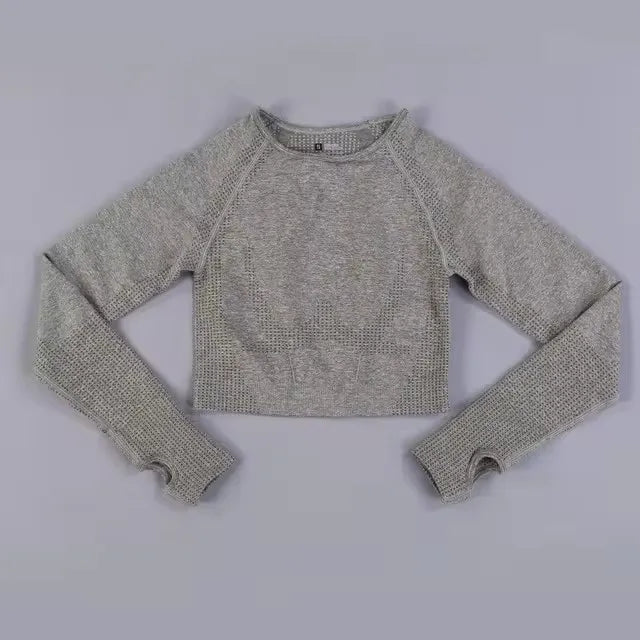 Long Sleeve Gym Crop Top