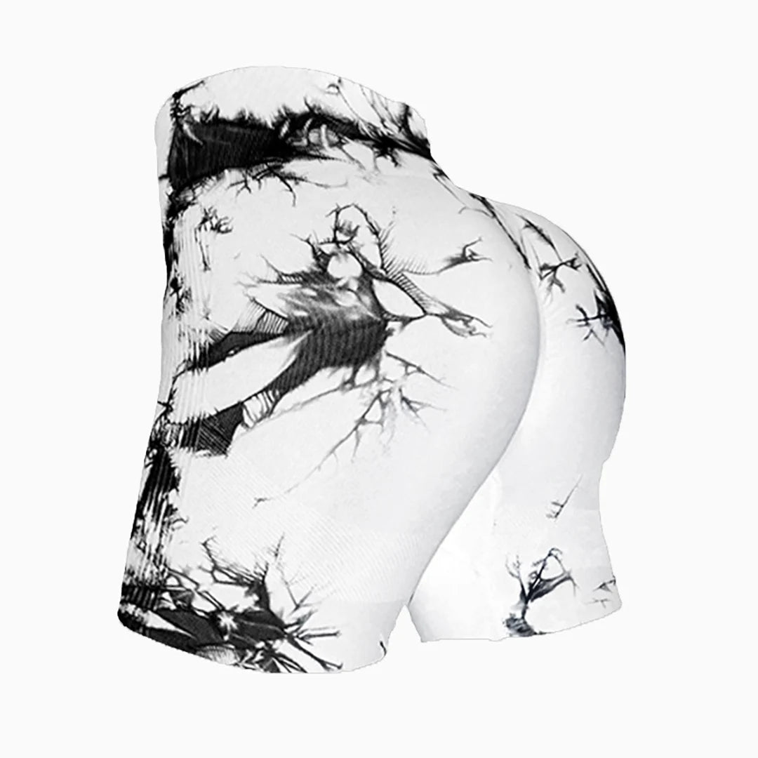 Tie Dye Yoga Shorts Marble Gym