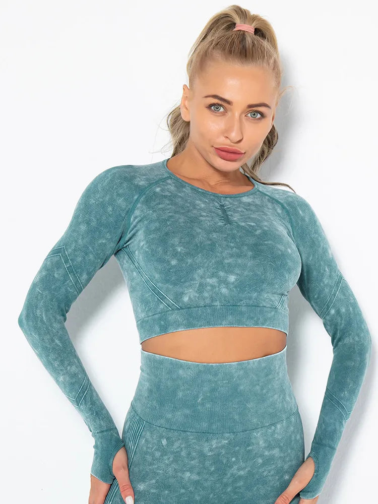 Cloud Long Sleeve Crop Top