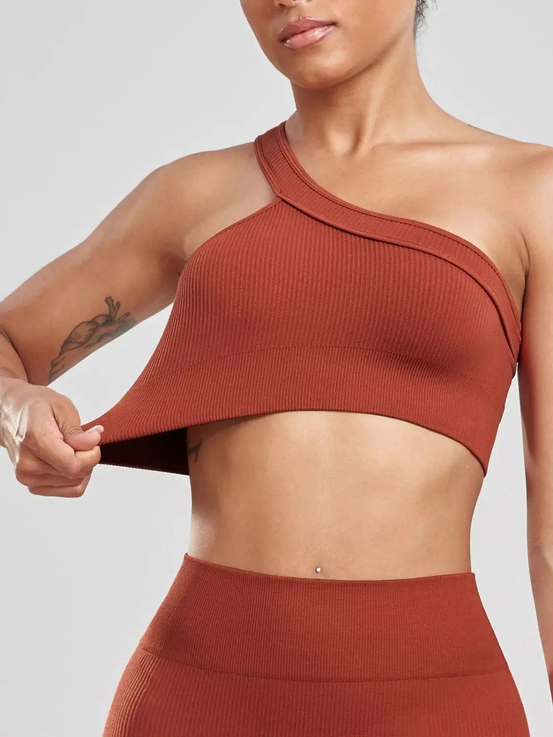 One-Shoulder Seamless Workout Set